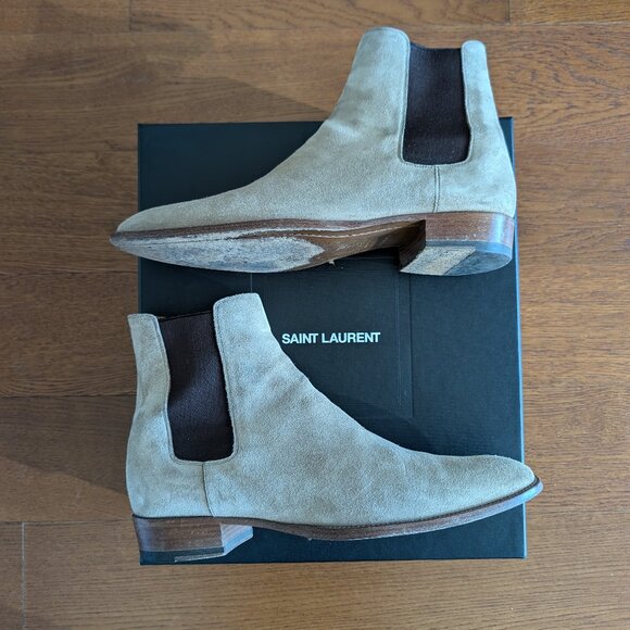 🔥 Saint Laurent Paris Wyatt Chelsea Boots 30 Sigaro Tan 42 9US - Picture 1 of 8
